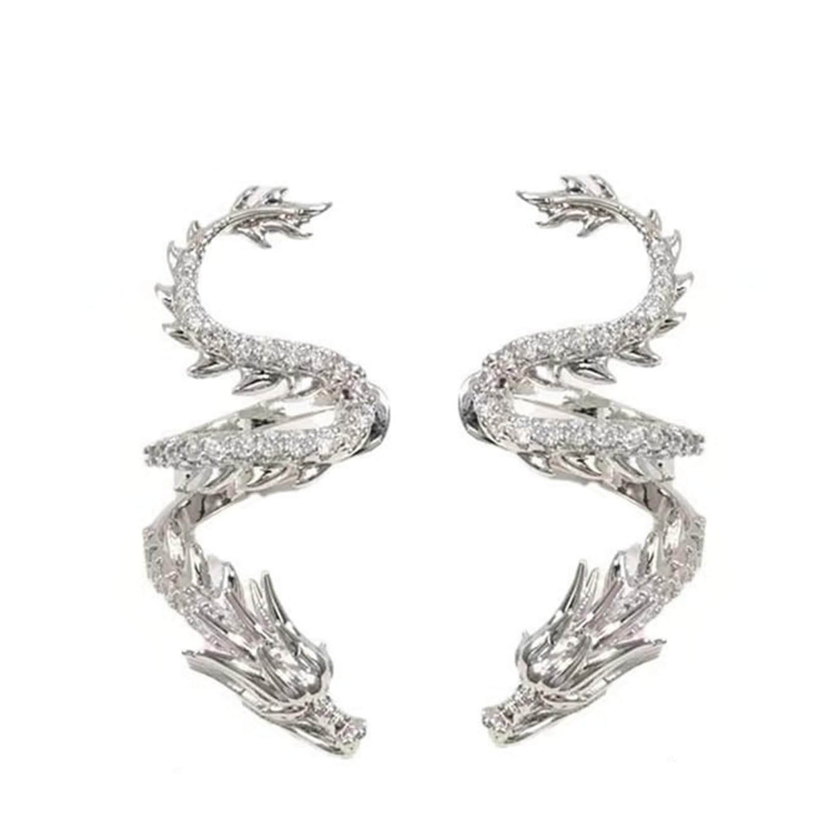 ceaeis 1 Pair Non-Pierced Dragon Ear Cuffs, Ear Cuff Non Piercing Helix Cartilage Clip on Wrap Earrings, Ear Cuff Earrings for Women Men-picture-18
