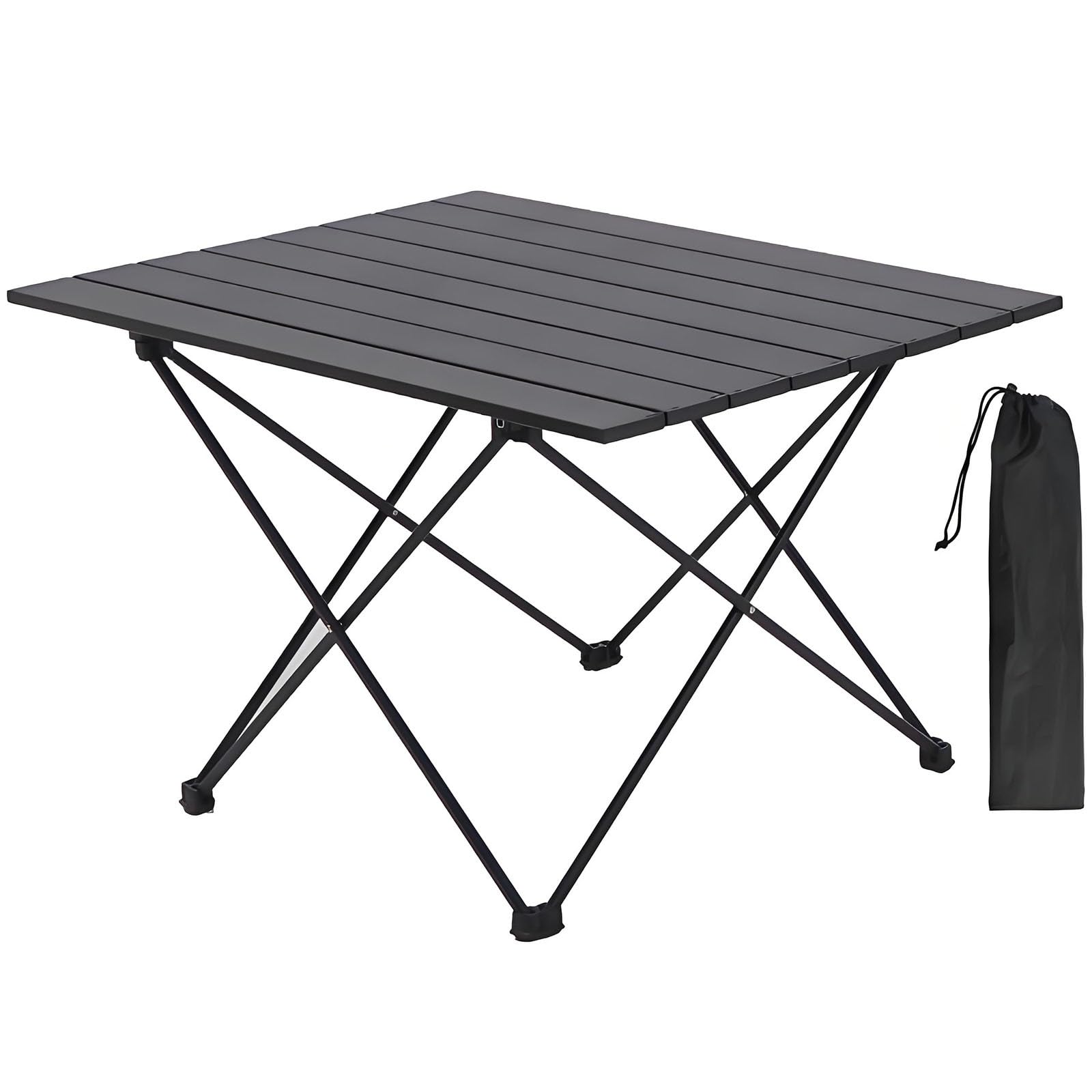 Generisch Tragbarer Klapptisch – Höhenverstellbar, ausziehbar, leichtes Aluminium, kompaktes Design, platzsparend für Picknick, Camping, Reisen und Essen