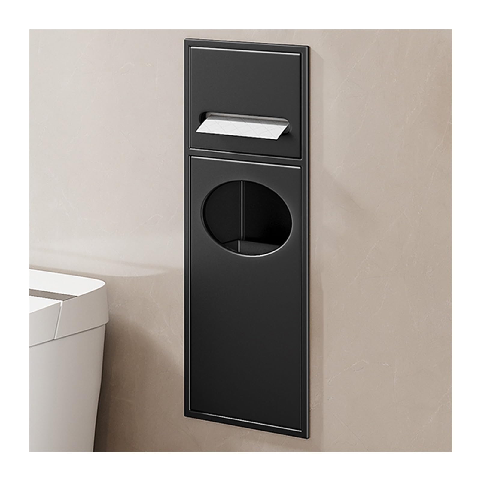 GLJTUO Stainless Steel Shower - Waterproof nizer for Bathroom, Kitchen & Bedroom - Built-in Shelf for Shampoo & Toiletries - Modern Sto Solut,Nero-52x20x13.5CM