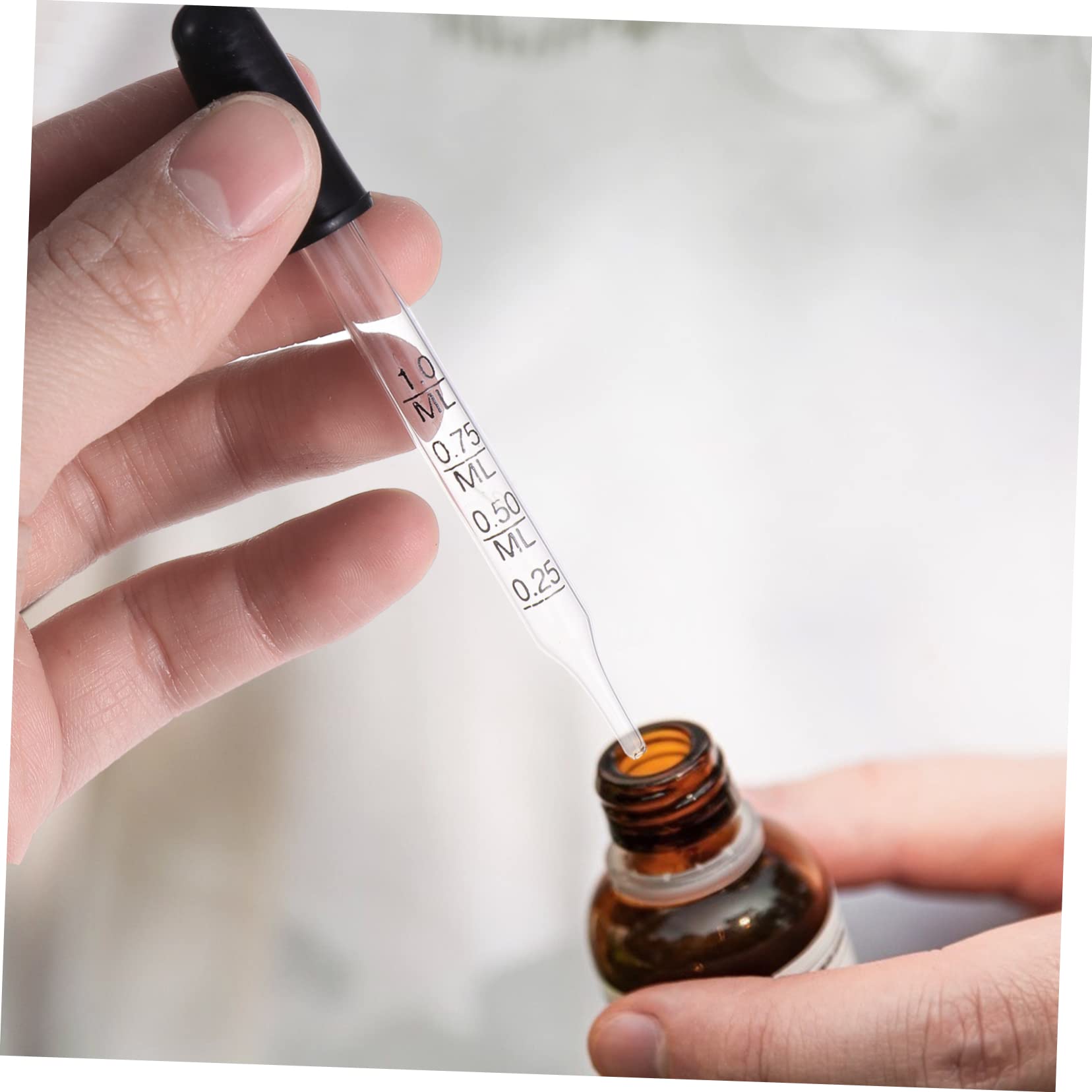 Cabilock 12 Pcs Glass Dropper Pipette Eye Dropper Droppers Laboratory Dropper Bent Tip Dropper