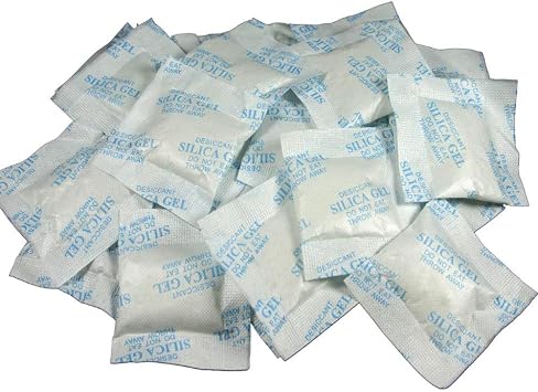 Sohler Premium Silica Gel Desiccant Packs 10 Gram 50 Packets Drying Agent Moisture Absorbers Dehumidifiers for Storage Food Clothes Tools