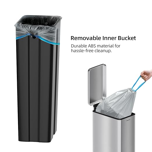 Caneca de Basura 30L/8gal Acero Inoxidable con Pedal y Tapa Suave miniatura 6
