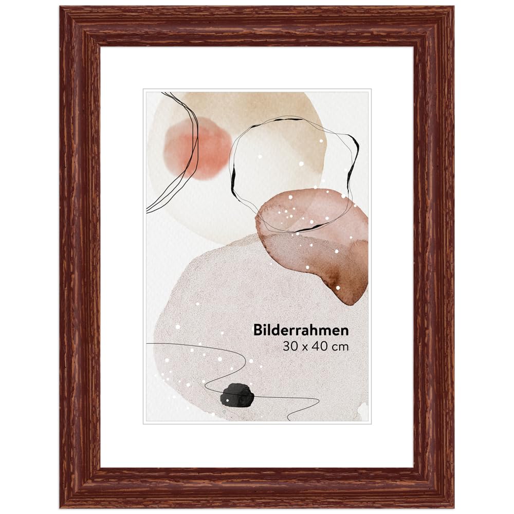 WANDStyle Bilderrahmen A2 Holz, DIN A2 Bilderrahmen Braun Vintage 60x42 cm | Hochwertiger Holzbilderrahmen, Posterrahmen zum Aufhängen, Rahmen 42x60 cm, Fotorahmen H740 Made in Germany