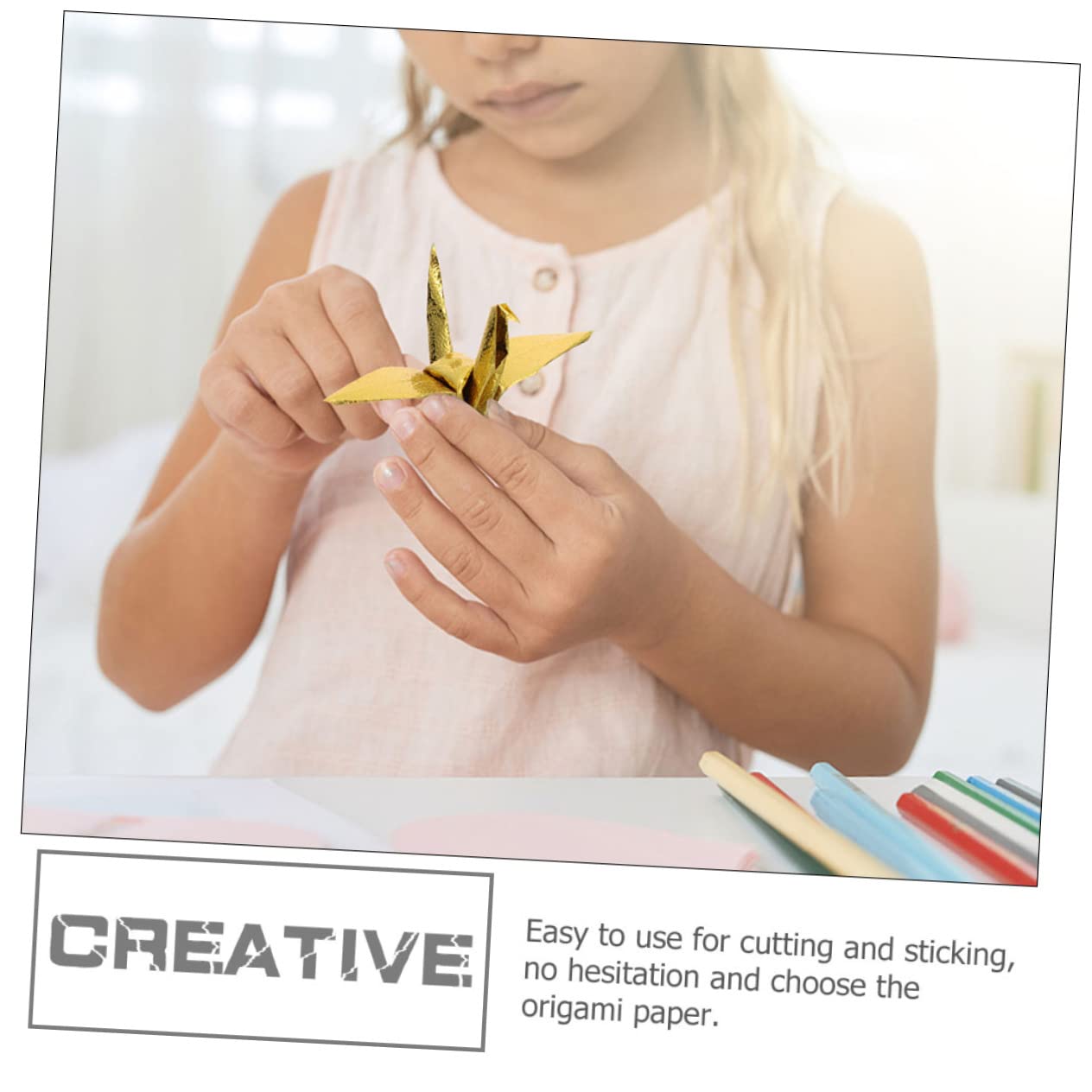 NUOBESTY 400blätter Origami Papier Quadratisches Faltpapier Einseitig Glänzend Für Bastelprojekte Falten Kinderkunst