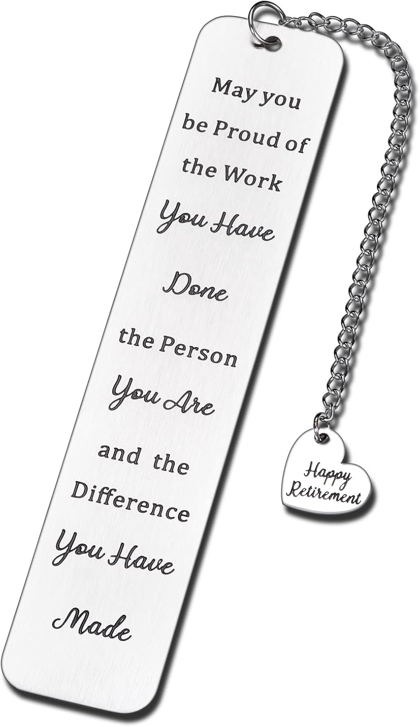 Retirement Gifts for Women Men Book Lover Bookmark Present for Retiring Teacher