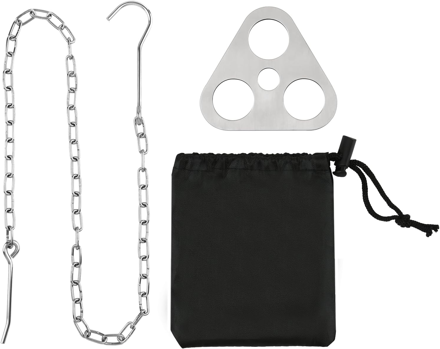 Stainless Steel Campfire Tripod Plate for Outdoor Cooking - Turn Branches into Camping Tripod for Hanging Cookware - Camping Accessories for Fire Pit and Outdoor Oven