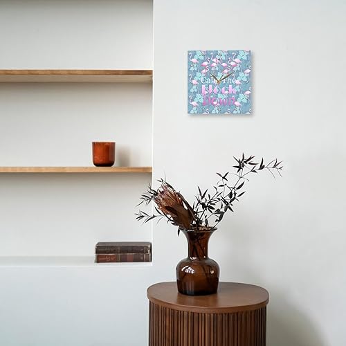 Miniatura 8 de 3dRose Wall Clock Silent - 13 inch - Retro Flamingo Beach Design Calm The Flock Down Summer Pun. - Creative Studios  Flamingos