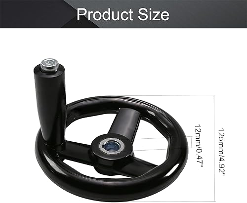 Miniatura 2 de Othmro Rueda redonda de tres manos de 0.47 pulgadas de diámetro del agujero central de 4.92 pulgadas de diámetro del volante negro PP 3 radios torno