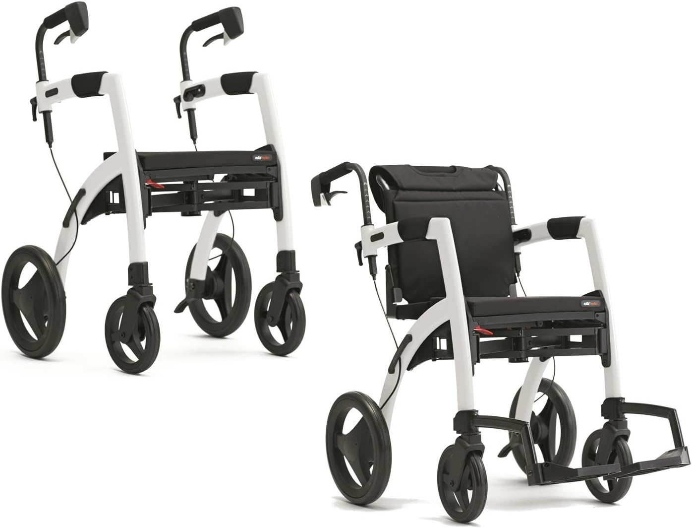 Rollz Motion2 - All In One Rollator & Wheelchair - Pebble White