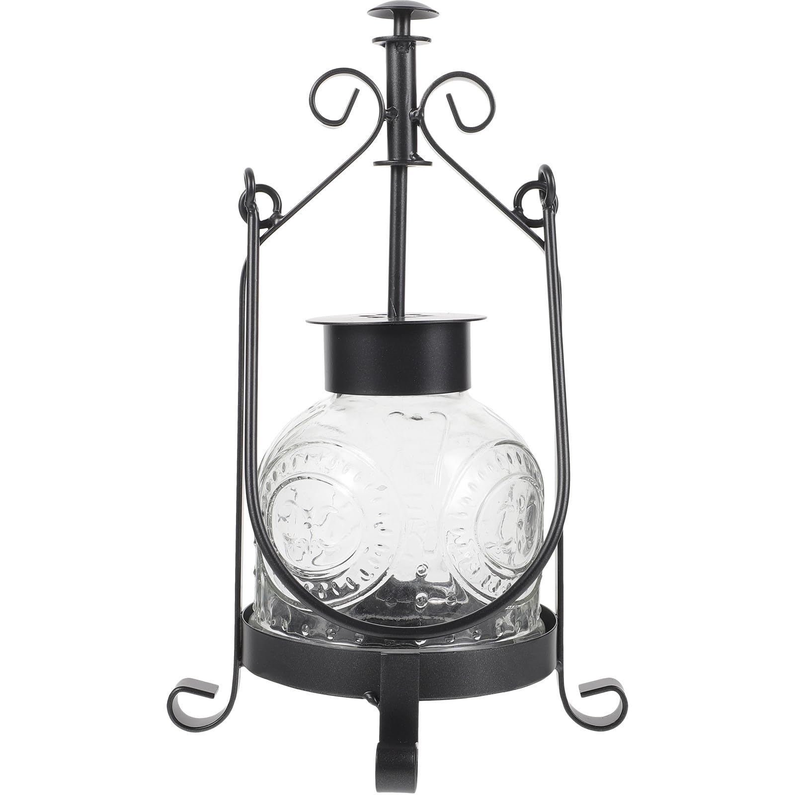 VALICLUD Kerzenhalter aus Glas und Eisen Vintage Öllampen Design Schwarz für Esstisch und Thanksgiving Romantische Wohnraumdekoration