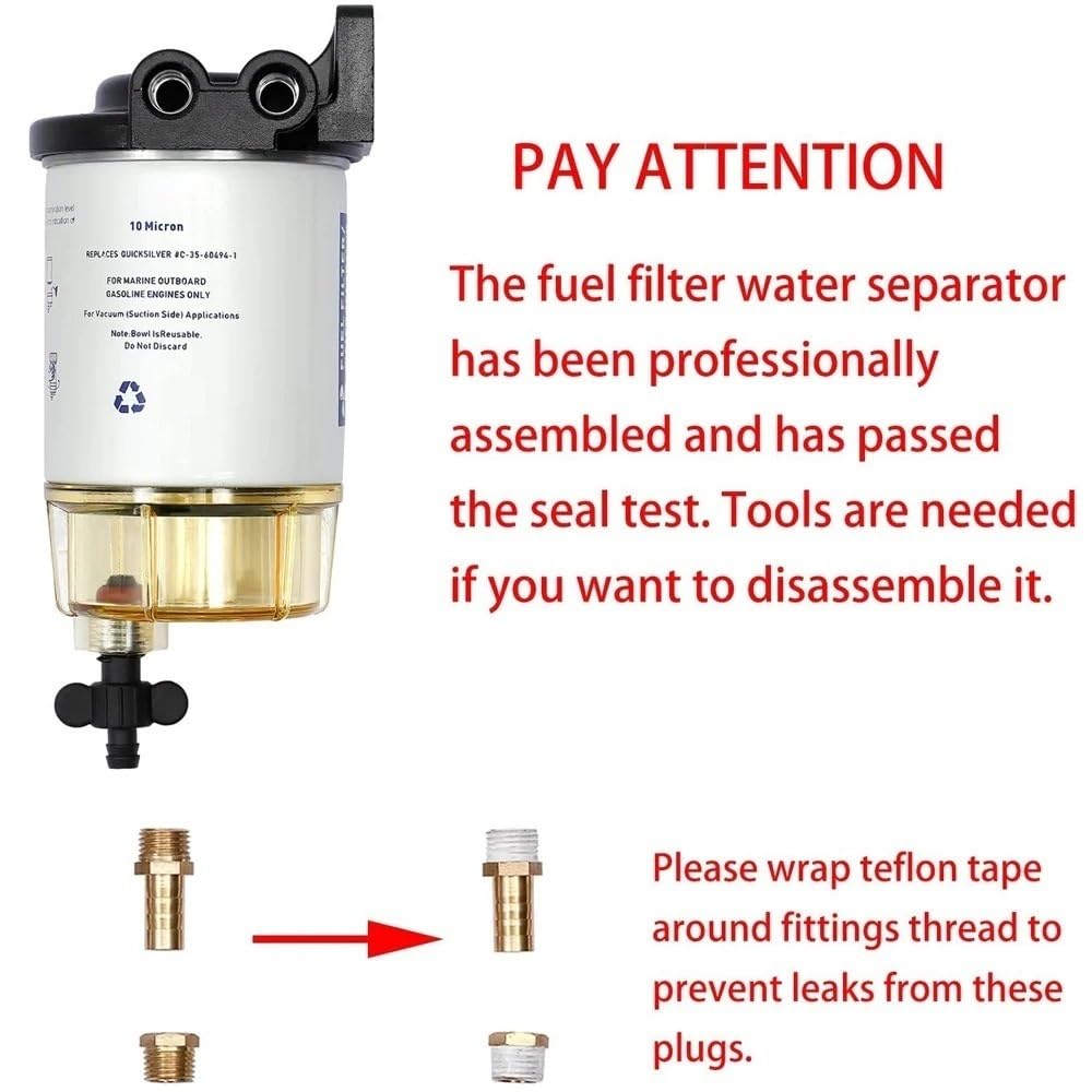 Filtro De Combustible Diésel para Coche S3213, Compatible con Mercury, Quicksilver, Omc, Motor Marino, Kit De Filtro De 10 Micras.