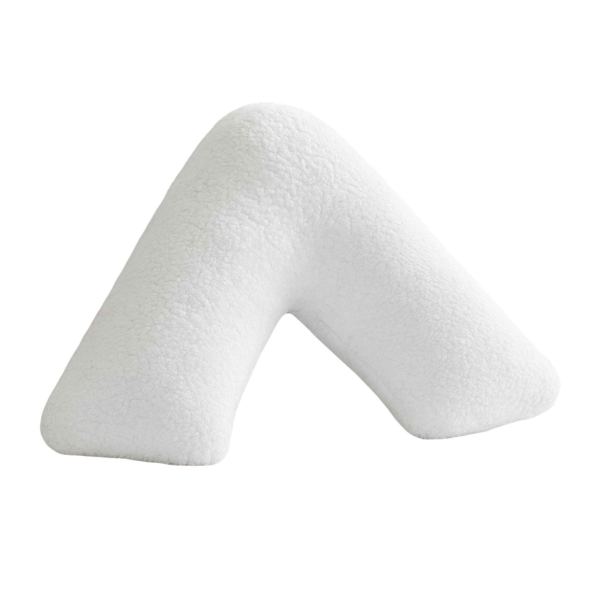 Home Sweet Home UK Teddy Fleece V Shaped Pillowcase Plain Soft Easy Care, Neck & Back Support Orthopedic Pregnancy Pillow Cover - Fluffy V Pillow Case Cover only