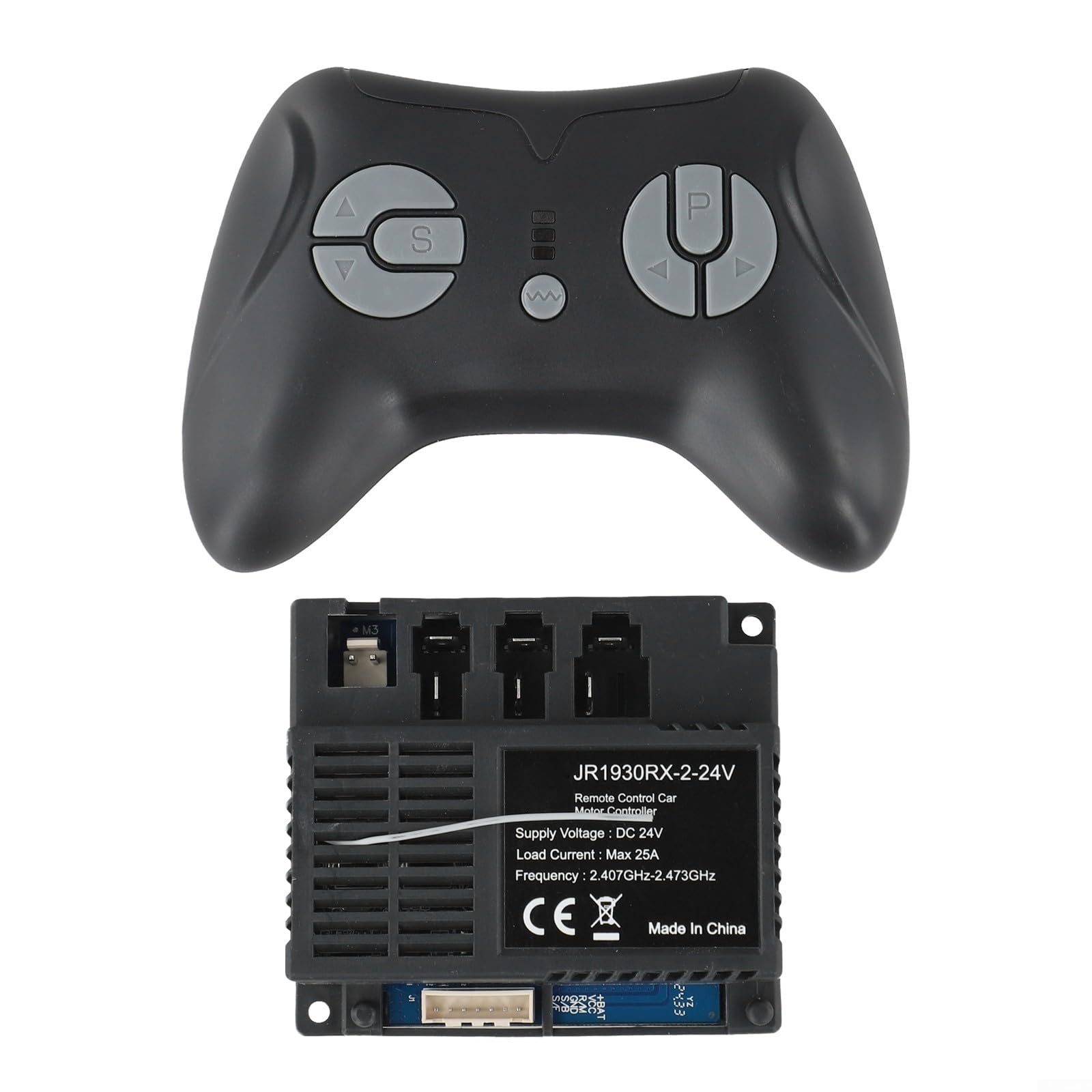 HpLive JR1930RX-2-24V Ricevitore per auto elettrica bambini con telecomando 2.4G di ricambio per controllo del veicolo, materiale ABS (set completo)