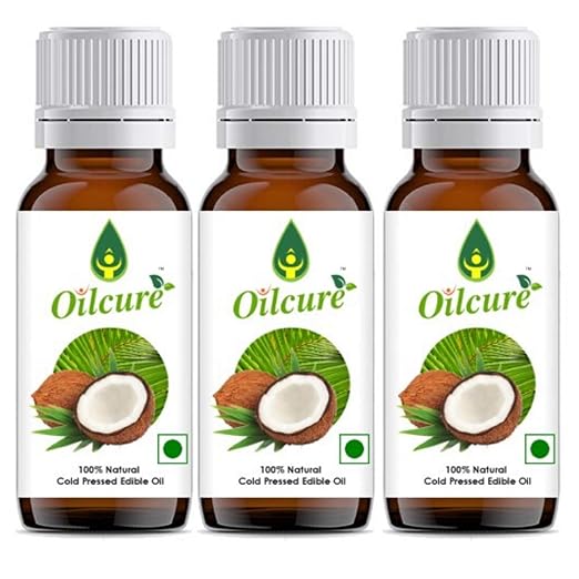 Oilcure Cold Pressed Coconut Edible Oil 100 ml -Pack of 3 (300 ml)