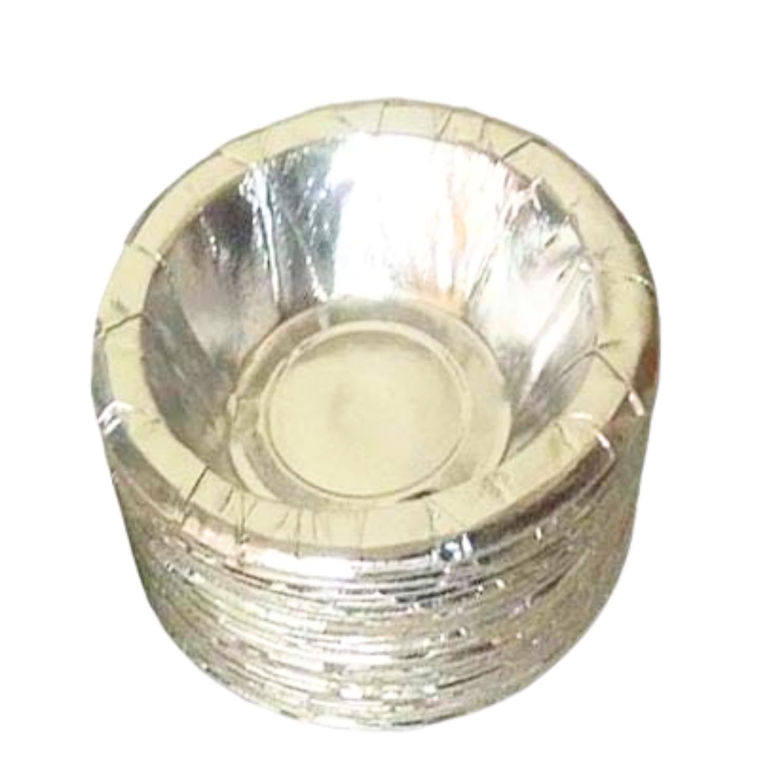Neewan Enterprises Biodegradable Silver Paper Plates, Single-Use Disposable Dona, Pack of 100, Plastic-Free and Compostable | 4.5 inch | Small Plates for Kheer/GulabJamun/Prashad