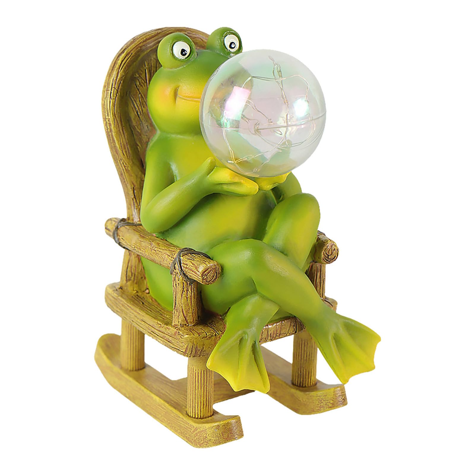Figurine de grenouille et sculpture de jardin solaire pour decoration exterieure