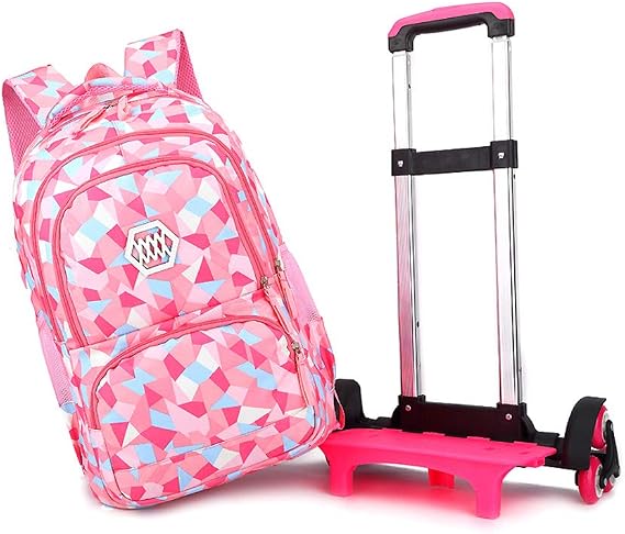 Girls Wheeled Backpack Trolley School Bag for Primary School Middle School Students