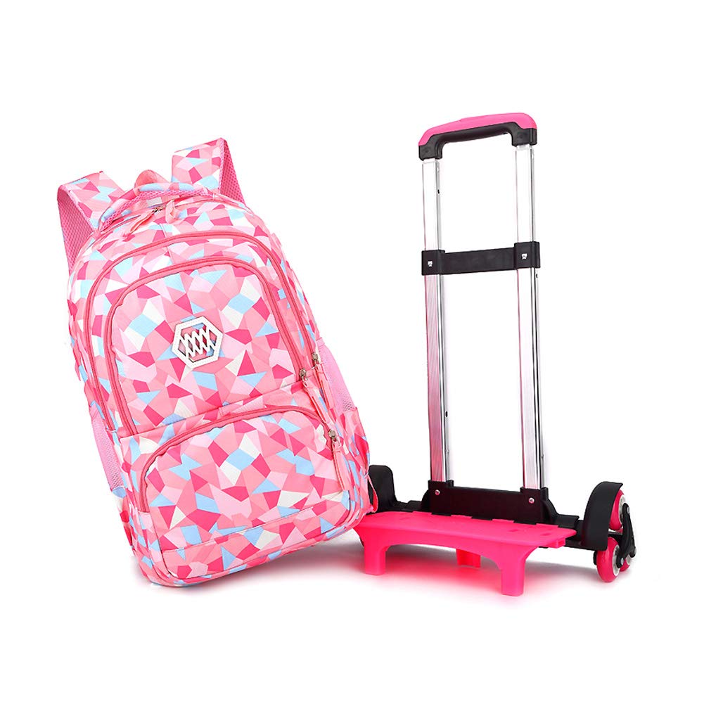 Zaino Scolastico con Ruote Valigie per Bambini Zaino Bambina Zainetti per Bambini Ragazze Ragazzo 6 Ruote