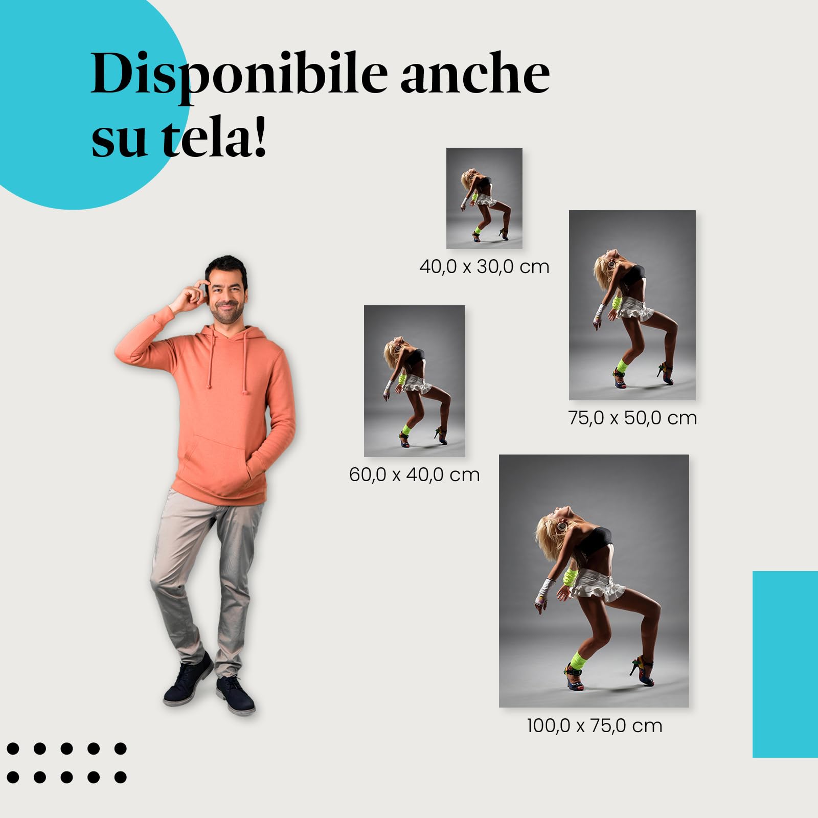 Postereck - 0634 - Hip hop, ballerina sexy donna musica street dance - Decorazione da Parete, Stampa Fotografica, Idea Regalo, Quadri - Tela - 100,0 cm x 75,0 cm