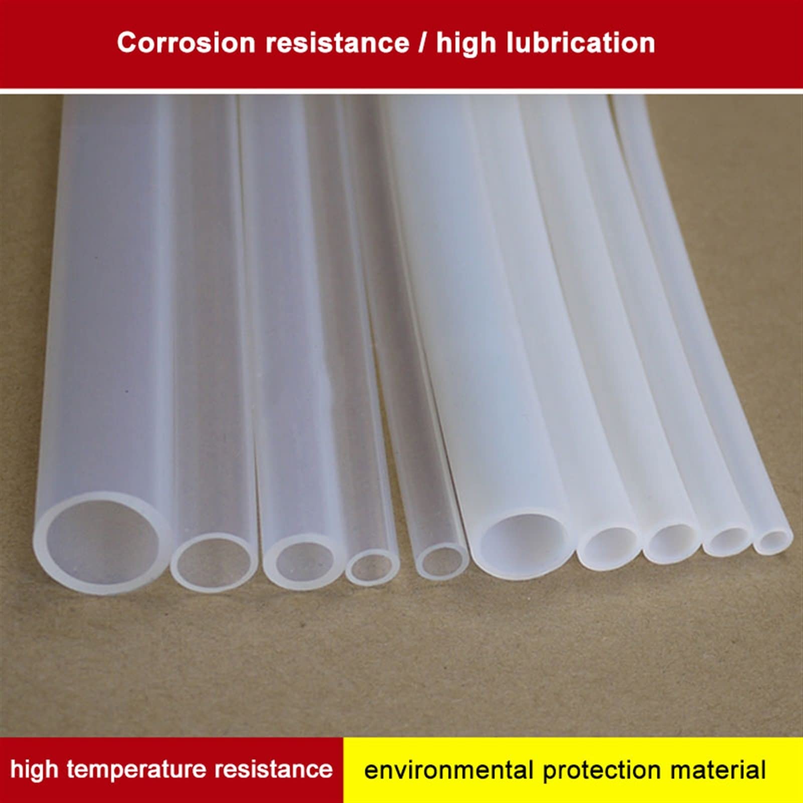 Lfang-Tubi Flessibili Chiaro Trasparente PTFE. Resistenza alla corrosione della Temperatura del Tubo isolata Tubo, A Prova di Pressione e antideflagrante(5Meters,6x8mm)
