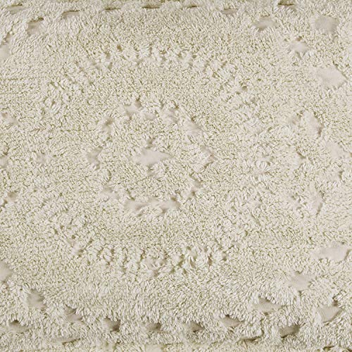 Better Trends Rio Collection Is Super Soft And Light Weight In Floral Design 100% Cotton Tufted Unique Luxurious Machine Washable Tumble Dry, Standard Sham, Ivory #TOP1