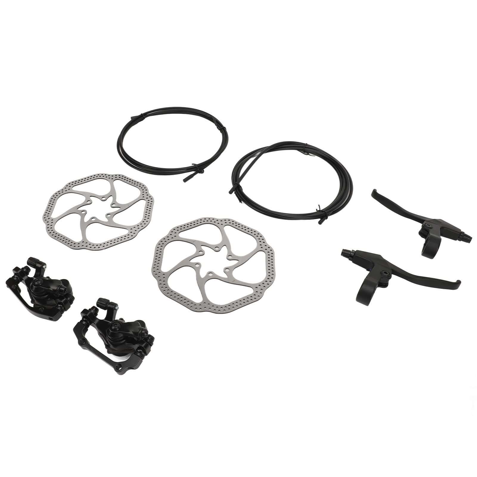Set di freni a disco per bici, kit di leve dei freni anteriori e posteriori in lega di alluminio con cavi in acciaio inox per bici da strada e mountain bike, di frenata fac