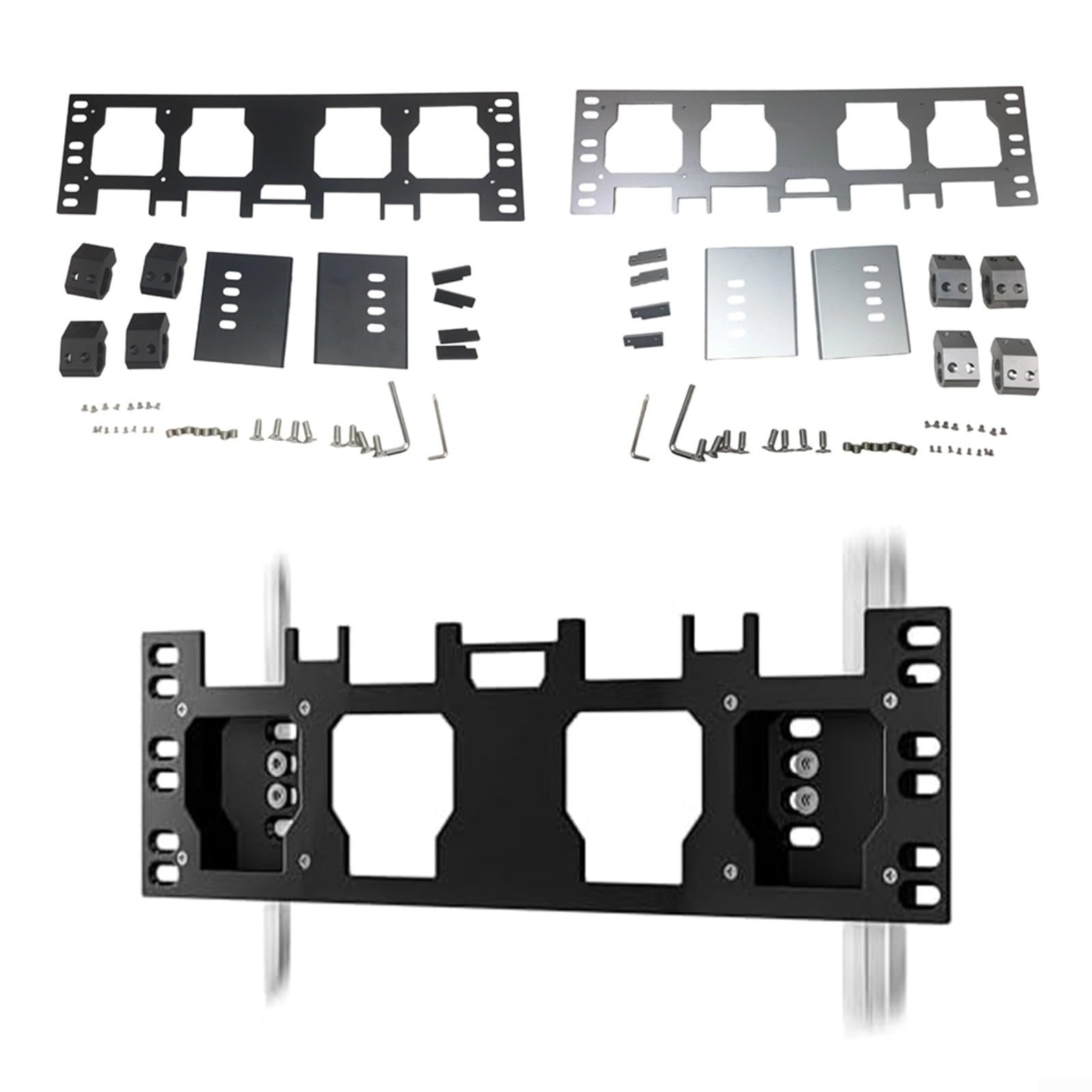 Placa de montaje para cajas de herramientas delanteras, hierro, con cerradura, instalación rápida, espacio de almacenamiento para taller (negro)