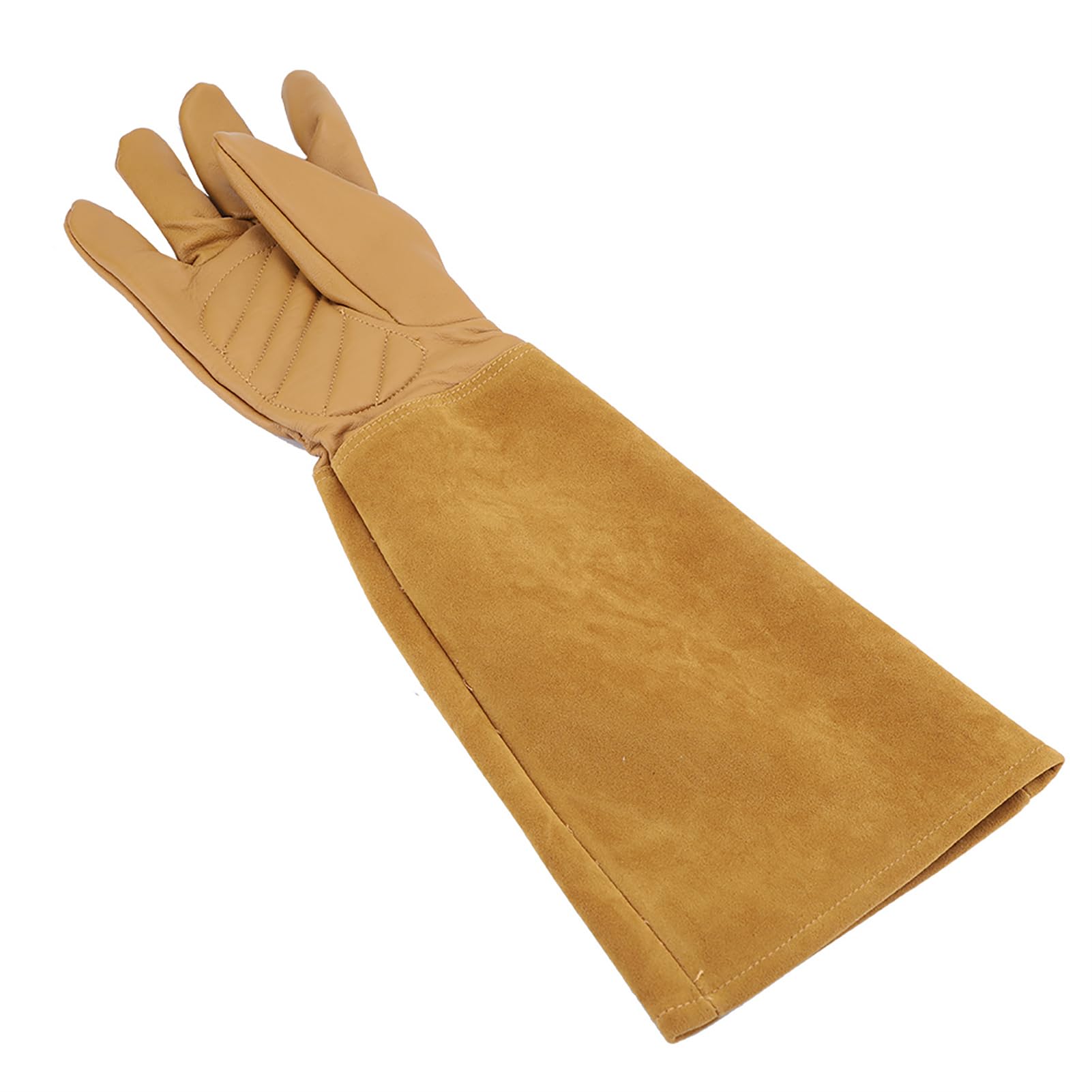 Yctze Guantes de Cuero para Jardinería, Poda de Rosas, Resistentes Al Desgaste, a Prueba de Pinchazos, Guantes de Trabajo para Podar, Trabajo en el Jardín, Pinchazos, Amarillo, Pequeño