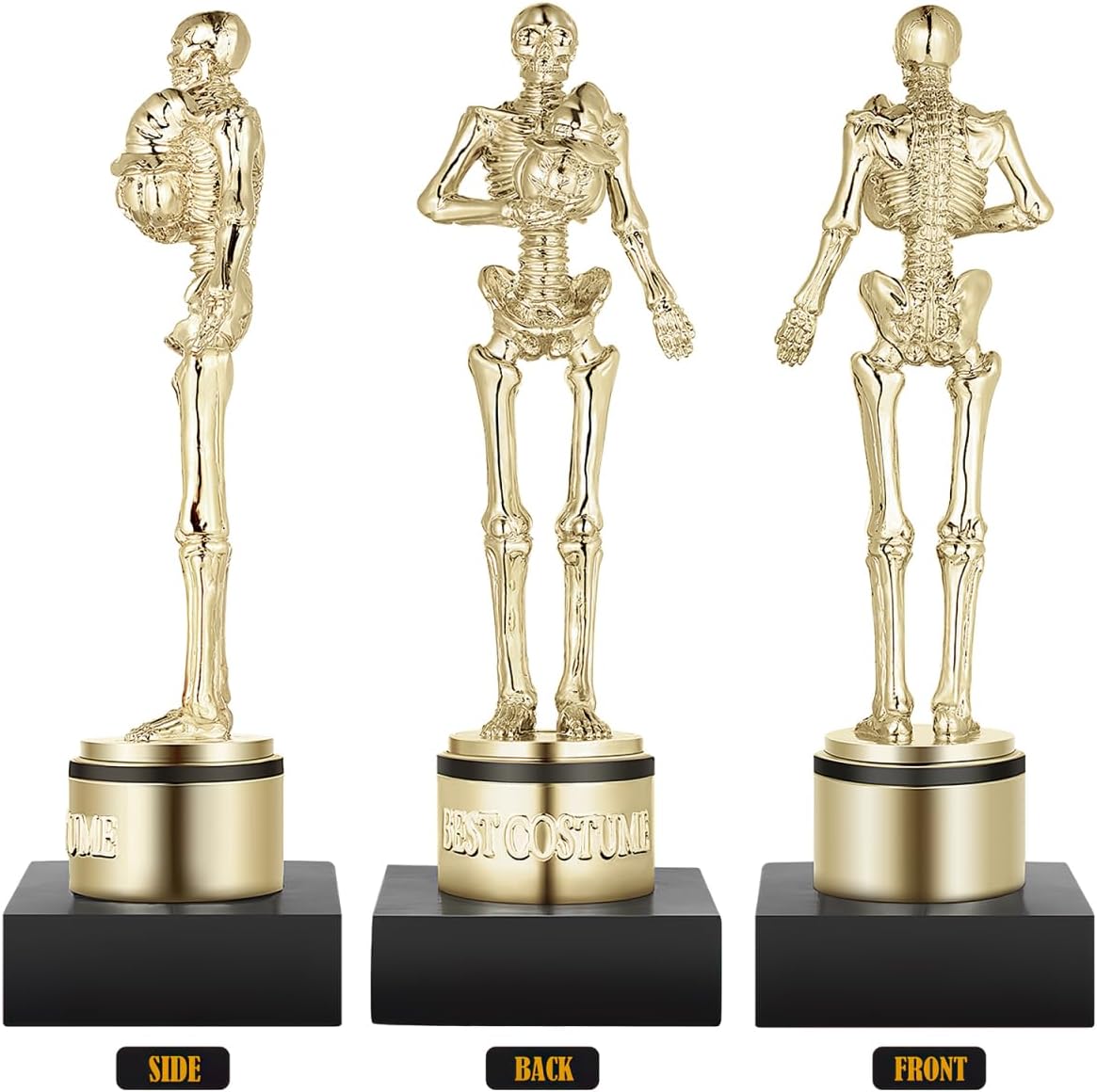 Halloween Trophies 8" Gold Halloween Skeleton Awards Trophy Best Costume