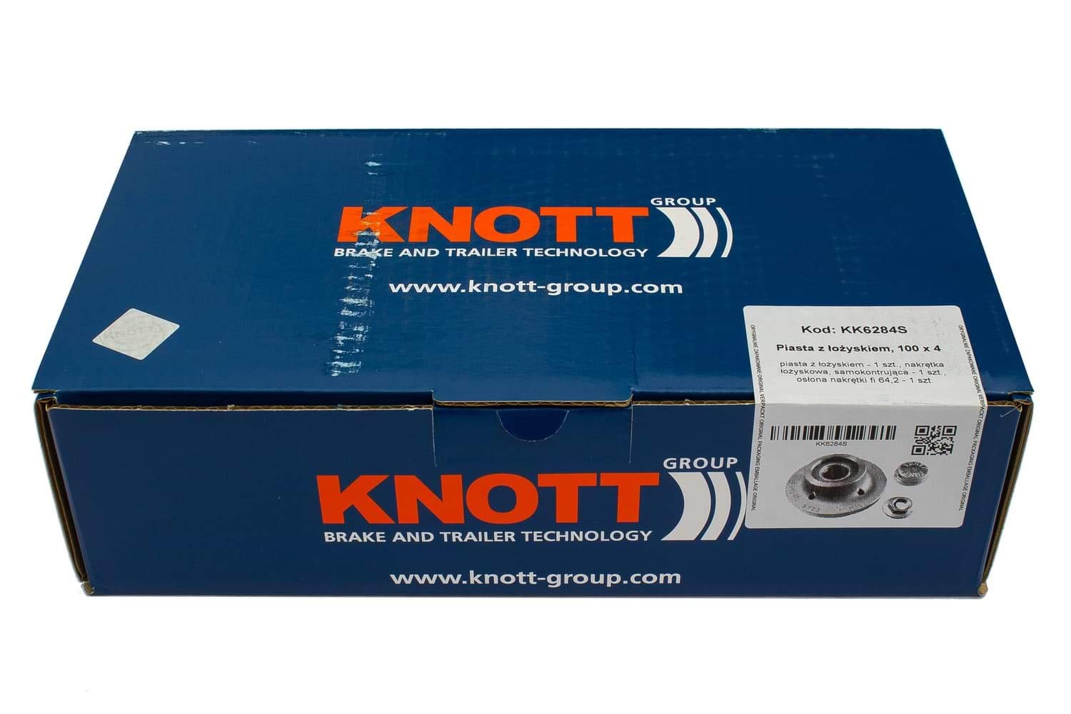 Knott Buje con Rodamiento para Eje de Remolque sin Freno 4x100, Kit de Repuesto Completo con Tuerca y Tapa Protectora, Compatible con Ejes Knott VG7, VG10 y VG13