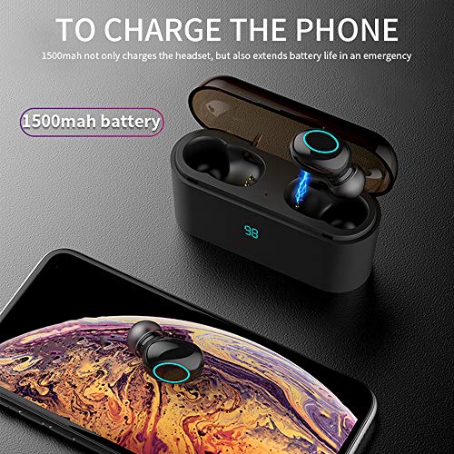 Andoer HBQ-Q32 Tela digital TWS BT 5.0 Fone de ouvido sem fio Fone de ouvido esportivo viva-voz Fone