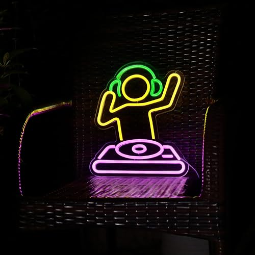 Miniatura 2 de Letrero de neón para reproductor de DJ para bar, funciona con USB, para la cueva del hombre, letrero de neón de anime, luz LED de neón regulable