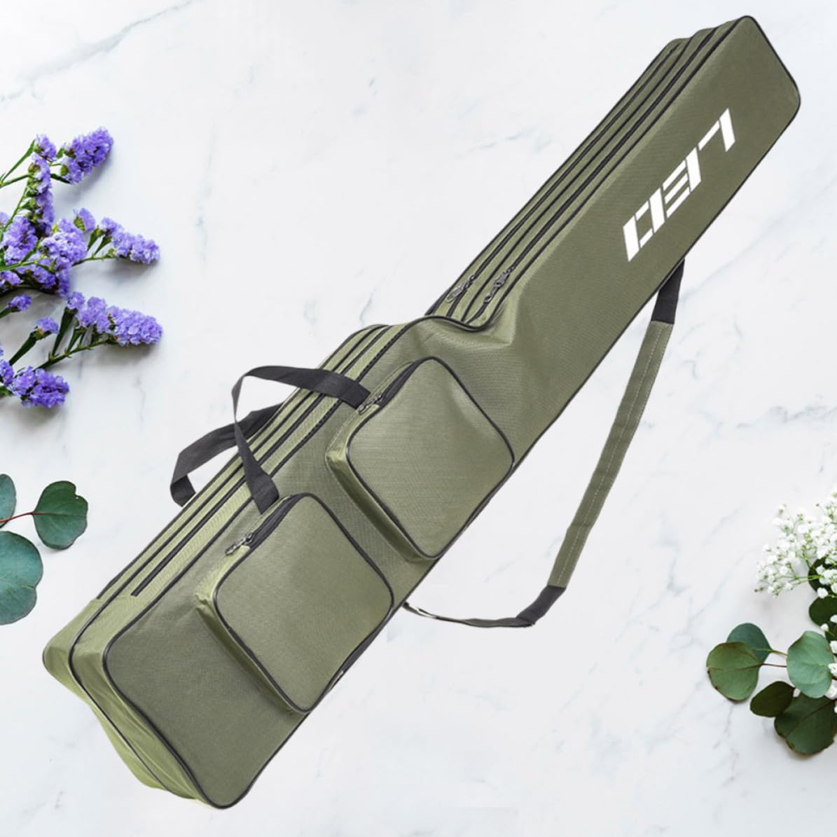 Borsa Verde Doppio Strato 1 Grande Porta Canne da Pesca