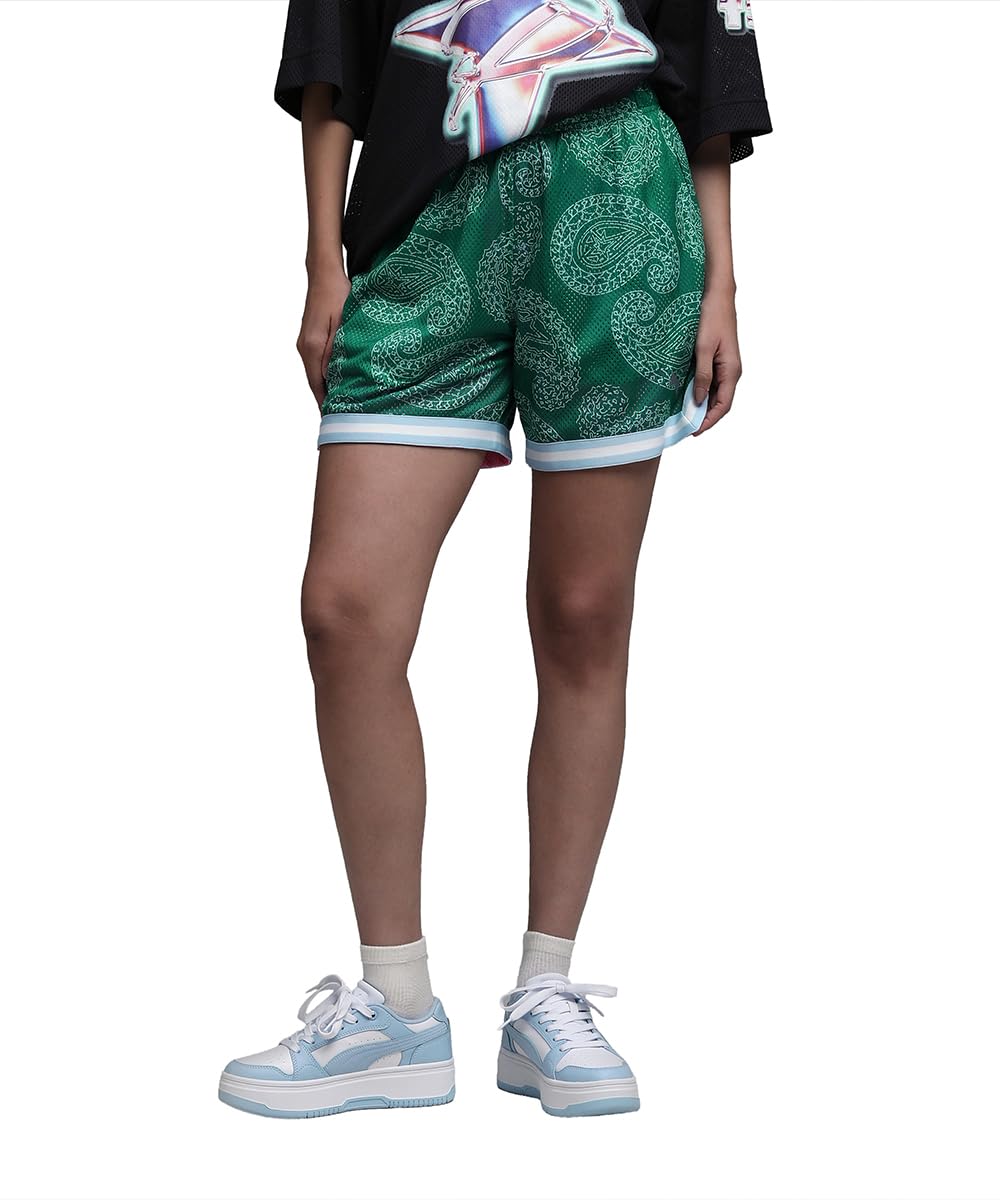 puma Women, Stars Revers 5.5" Short, Wild Green-Posie Pink, XS, (63285301)-picture-11