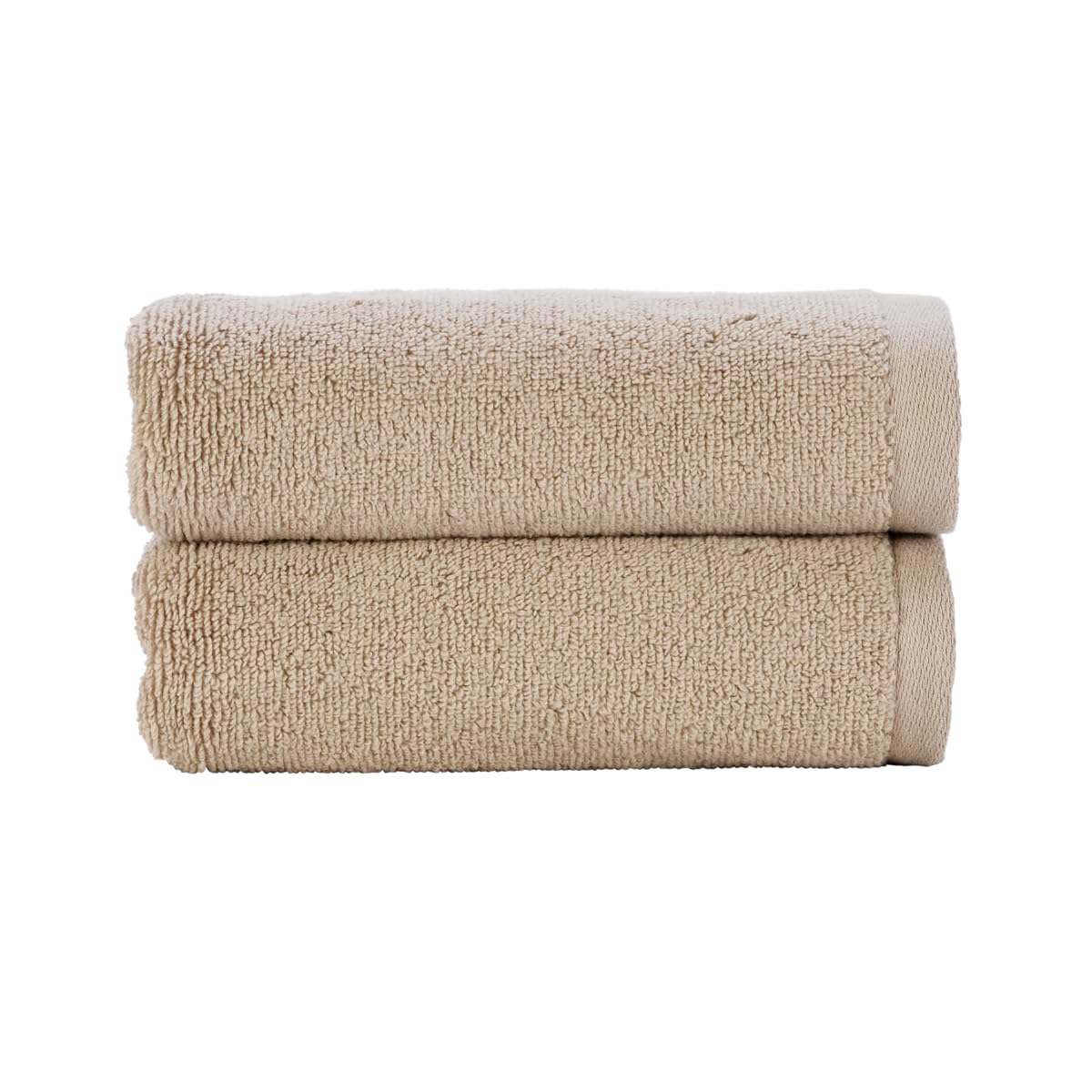 ChristyCirrus Lightweight Hand Towels | Set of 2 | Super Soft and Fluffy | Quick Dry Bathroom Towels | 100% Cotton | Latte Beige