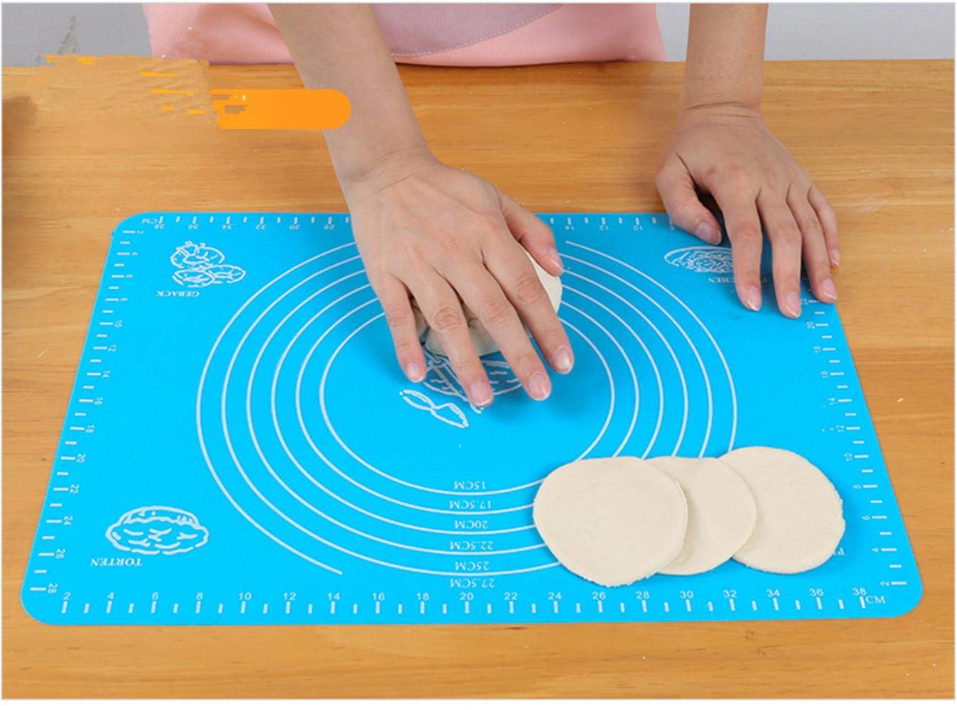 Tappetino da Forno in Silicone Ispessimento Farina Rolling Scale Mat Impastare Pad da Forno Tappetino da Pasticceria Fodere per panetteria, Taglia L Verde