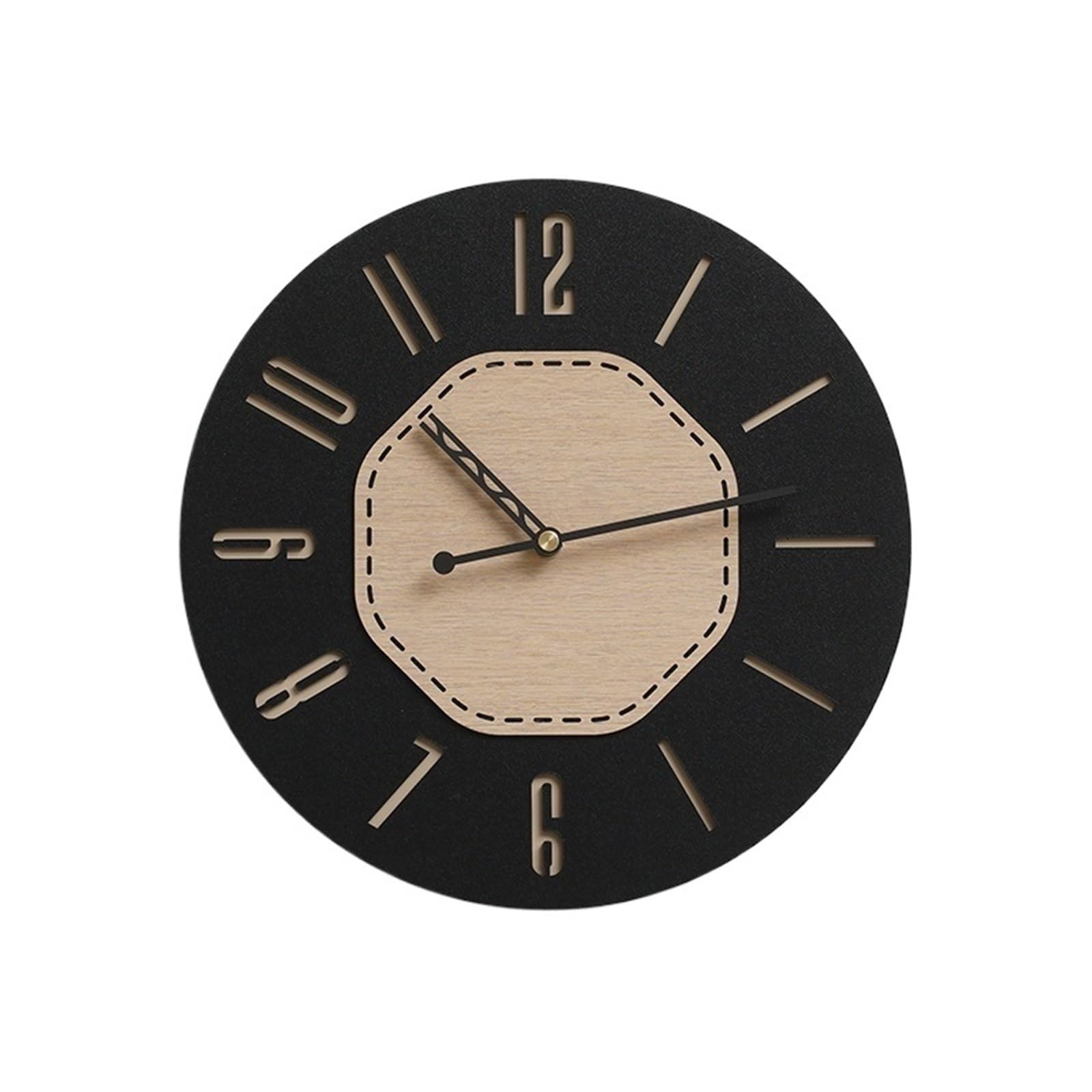 S5b8w3g7 Black Modern Quartz Luxury-Inspired Red Or Vintage Wall Clock Silent Battery Powered Wall Clock(Black)