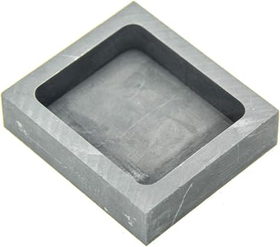 Graphite Ingot Mold, Melting Casting Mould, Silver Ingot, for Gold Silver Aluminum Copper Brass Zinc Plumbum and Alloy Metals,70x80x20mm-900g Gold; 483g Silver