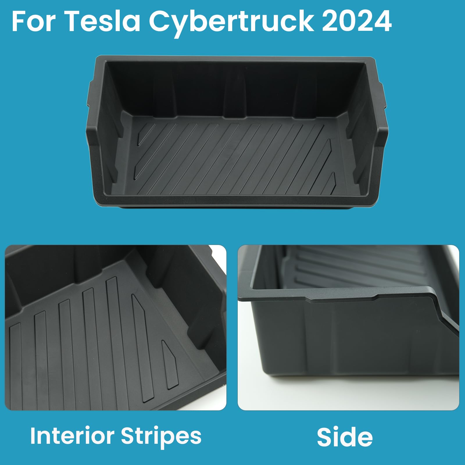 TOIMALDO Under Seat Storage Compatible with Tesla Cybertruck 2024, Under Seat Storage Box TPE Material, Washable Hidden Pull-Out Organizers Box, Cybertruck Accessories