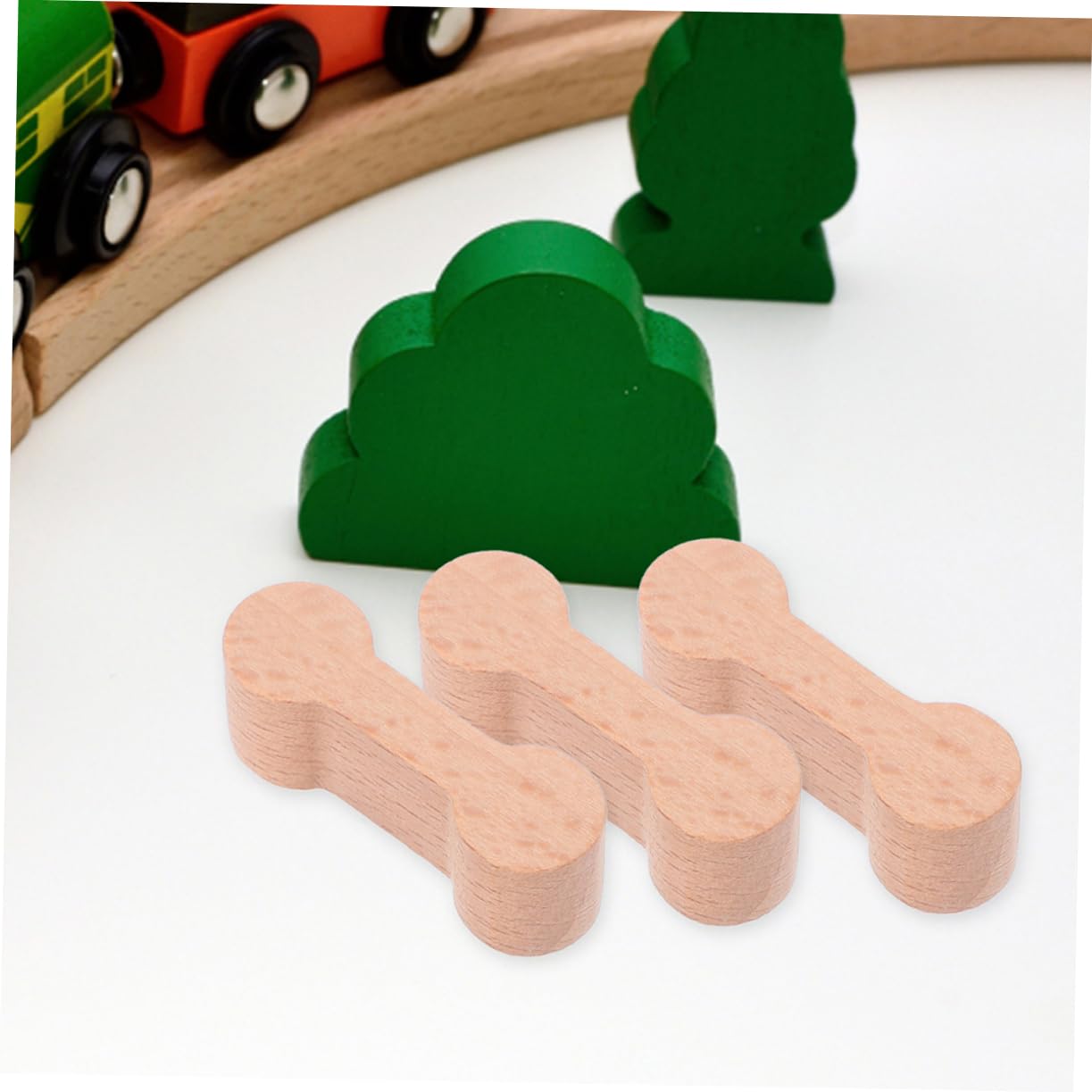 NAMOARLY Enhance Imaginations 8pcs Wooden Train Track Connectors DIY Railway for Boys and Girls