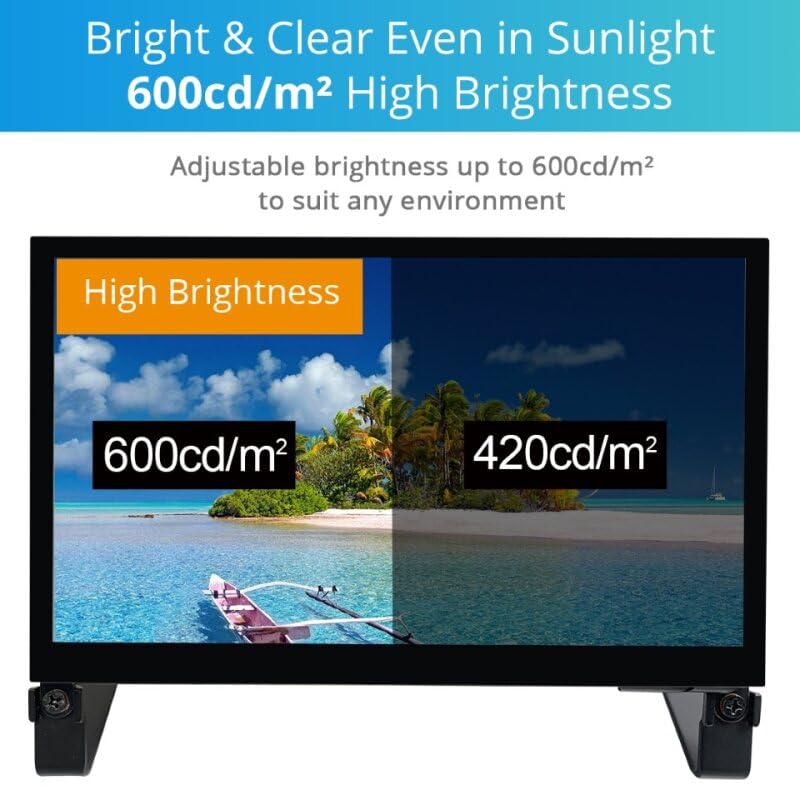 Image of Santek] Open Frame Touch Screen Monitor 7.0-inch - 600 cd High Brightness IPS HDMI, Built-in Speakers, SOF0700A1B, for Raspberry Pi 4 /3 /2 /1 Zero, Jetson Nano Mountable