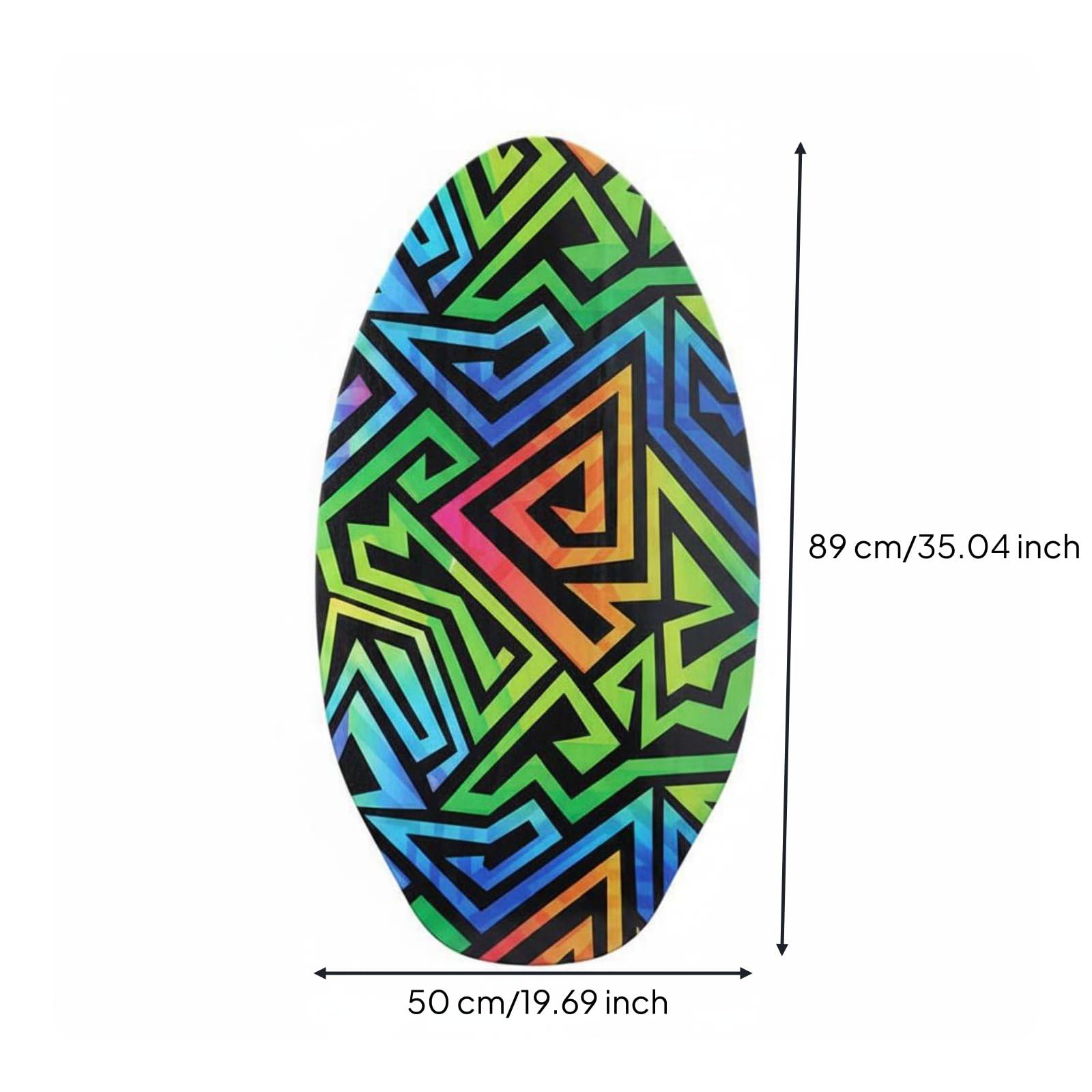 Skimboard Kinder Wellenbrett Strandbrett Poplarholz Oberfläche für Anfänger Freizeit Kinder Und Erwachsene Strandaktivitäten Outdoor-Spiel Training , Kaleidoskop , 89 50 0.7CM