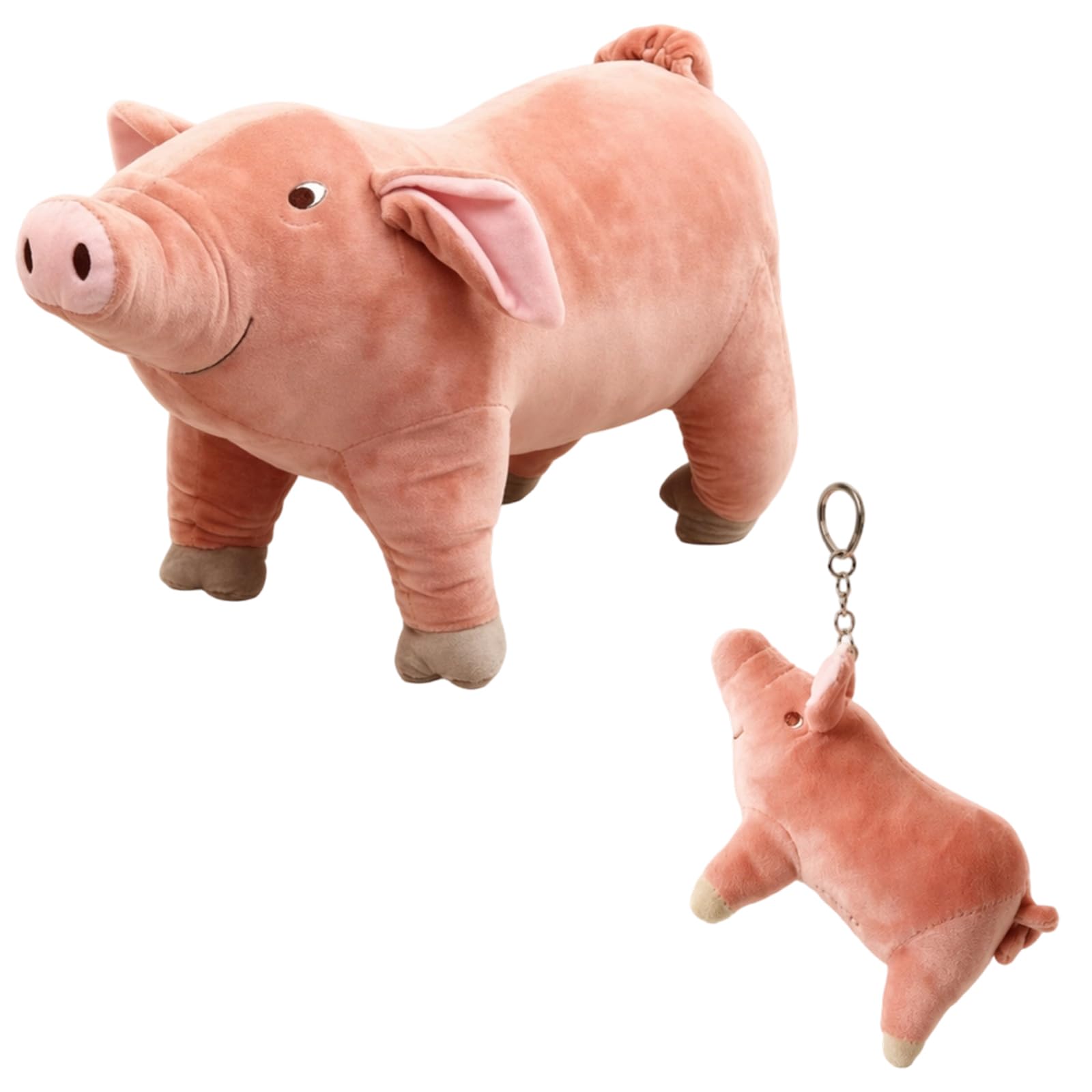 ZPSCXQ Pig Teddy, Pig Toy, Piglet Soft Toy, Cuddly Plush Companion for Infants and Children, Collectible Gift Set with Pig Plush and Keychain, 25cm and 14cm Dimensions
