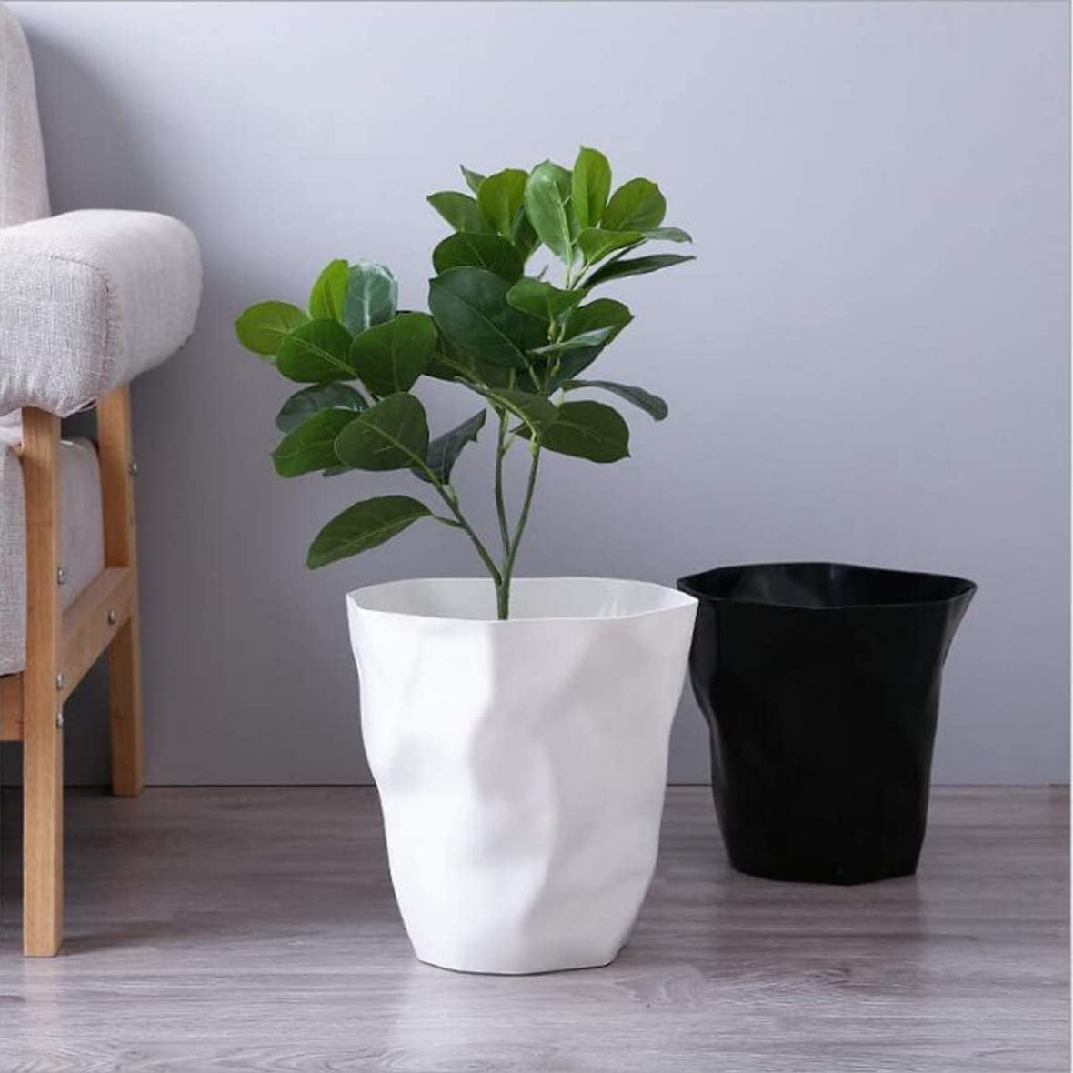 Cestino per la Carta, Cestino Spazzatura Design Moderno Cestino Gettacarte Che per la Raccolta Rifiuti (Nero Grande)
