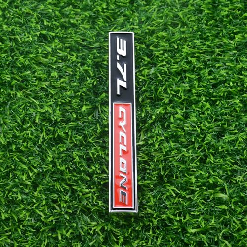 Image of 2Pack 3.7L Cyclone Emblems 3D Badge Nameplate Letter Sticker Decal Fit for 2011-2020 Mustang V6 3.7L Cyclone (Red)