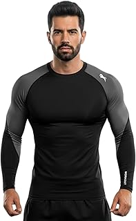 JUST RIDER Men's Compression Shirt Long Sleeve | Athletic Base Layer, Quick Dry, Workout T-Shirt for Running, Cycling &amp; Gy...