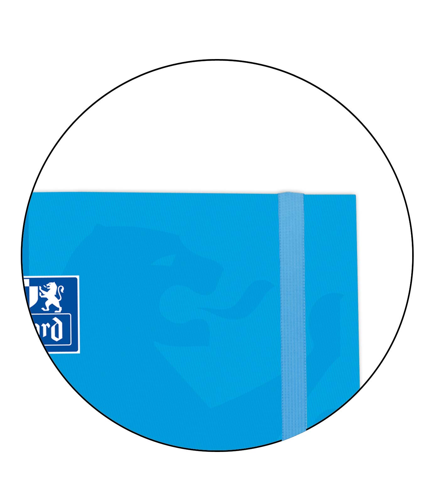 Oxford A4 Dokumentenmappe, Packung mit 3, Verstärkt, Kariert, 5 mm x 5 mm, 5 Farben, Gummizug, Türkis