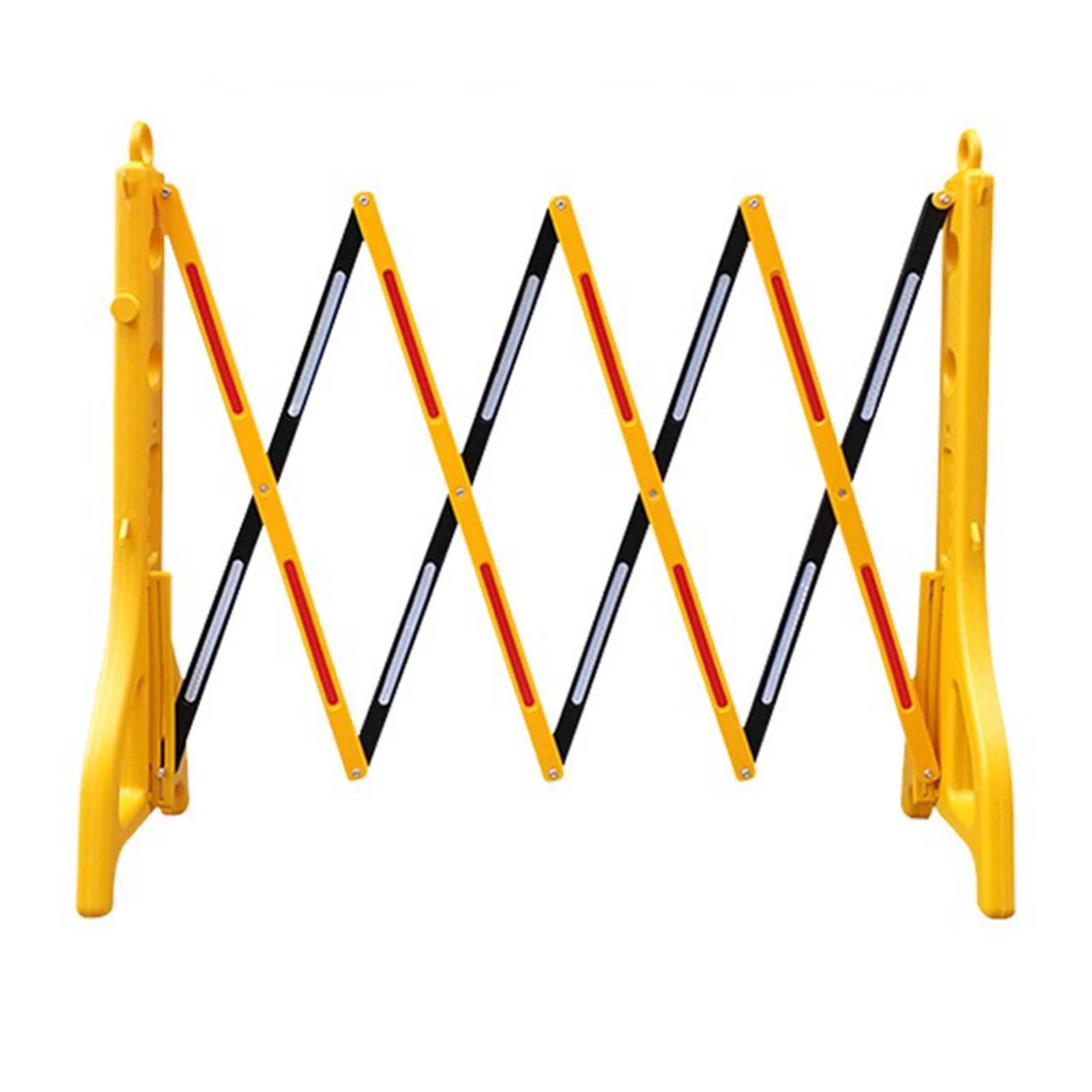 Dseenleap Yellow Portable Folding Barricade,Expandable Security Gate Parking Barrier Traffic Barricade Scissor Gate Road Safety Barriers,Construction Barricade Safety Fence 2.5M