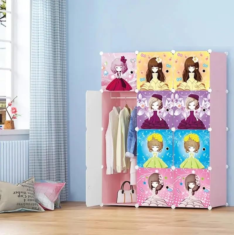 KRISHYAM 12 Box Collapsible Plastic Cupboard for Storage, Plastic Soft Sheet Wardrobe Cabinet for Storage, Almirah for Clothes Storage Cabinet Storage Rack (Barbie Print) (B0D6VY53ZB) Amazon Price History, Amazon Price Tracker