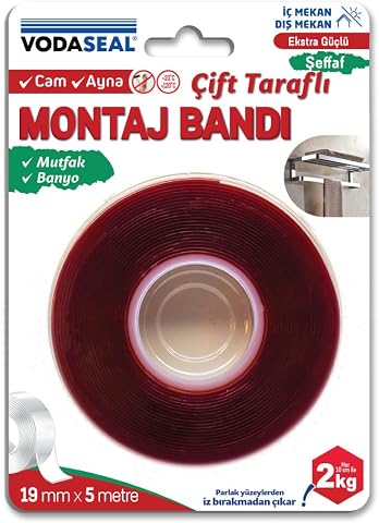 VODASEAL Montaj Bandı, 19mmx5mt, Şeffaf.